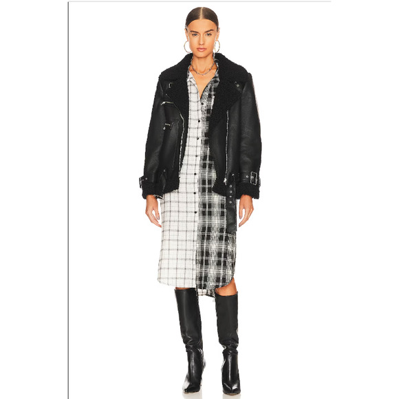 $139 Steve Madden Quinn Womens Faux Leather Cold Weather Motorcycle Jacket - Picture 5 of 5